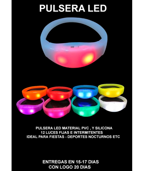 Pulseras PVC LED Logo Neon Luces Luminosas Personalizadas con LOGO
