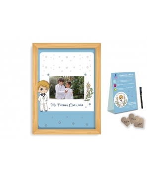 Lote 10 marcos fotos portafotos grabados regalos detalles invitados primera  comunión Personalizados con nombre fecha niño o niña - AliExpress